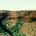 AUS NT KingsCanyon 1992 008  Cliff faces rise several hundred feet out if the valley below. : 1992, Australia, Date, Kings Canyon, NT, Places, Year